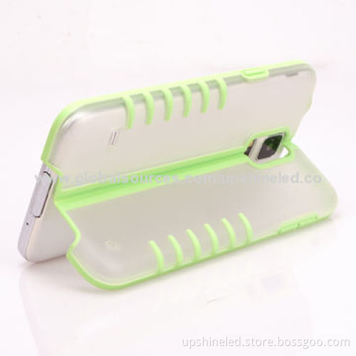 Drop-resistant PC Cases for Samsung Galaxy S5, Decorated by TPU with Standing Function
